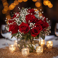 Wedding Centerpieces with Dark Pink Roses