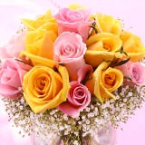 Wedding Centerpieces with Yellow & Pink Roses