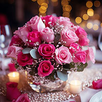 Wedding Centerpieces with Light Pink & Dark Pink Roses