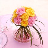 Wedding Centerpieces with Pink & Yellow Roses
