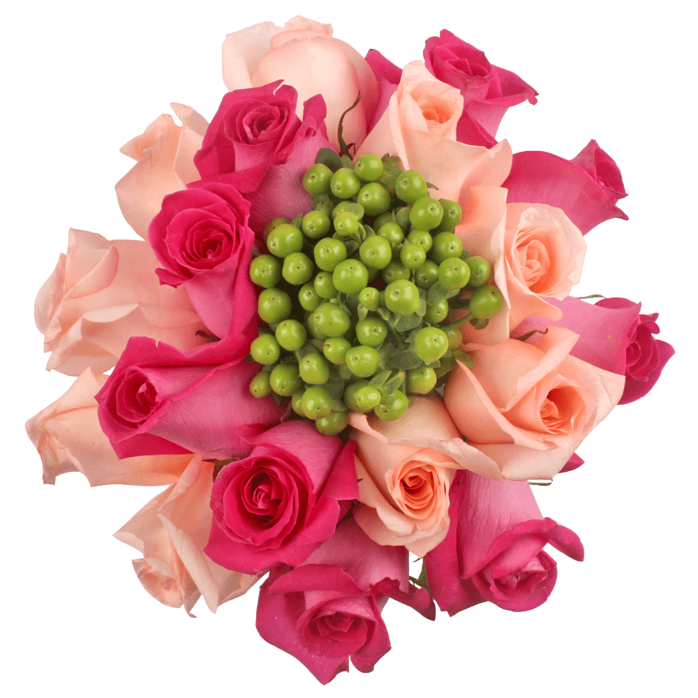 Prearranged Pink Wedding Centerpieces Dark & Light Pink Roses
